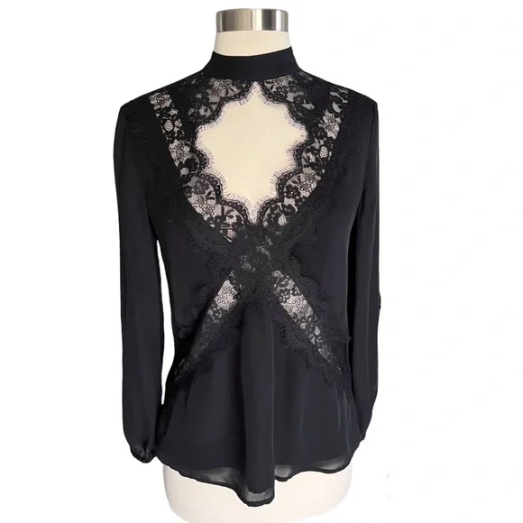 Cami NYC The Skylar Black Lace Long Sleeve Top Blouse XS - Picture 3 of 7